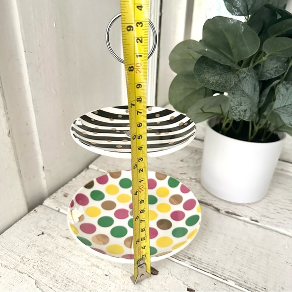 Black & White Tiered Tray Cake Cupcake Candy Stand Jewelry Organizer Pedestal - Picture 7 of 8